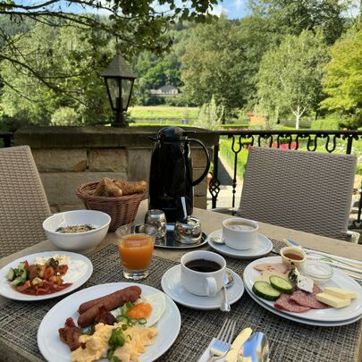 Frühstück auf der Terrasse im Parkhotel Bad Schandau