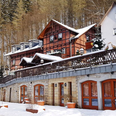 Forsthaus im Kirnitzschtal - verschneiter Winterzauber in der Sächsischen Schweiz